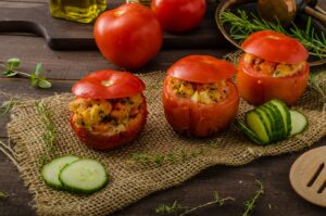 Grilled tomatoes stuffed